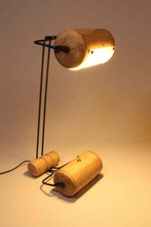 Lampe artisanale Erebia Luminaires Modèle Chrysalide en bois et acier